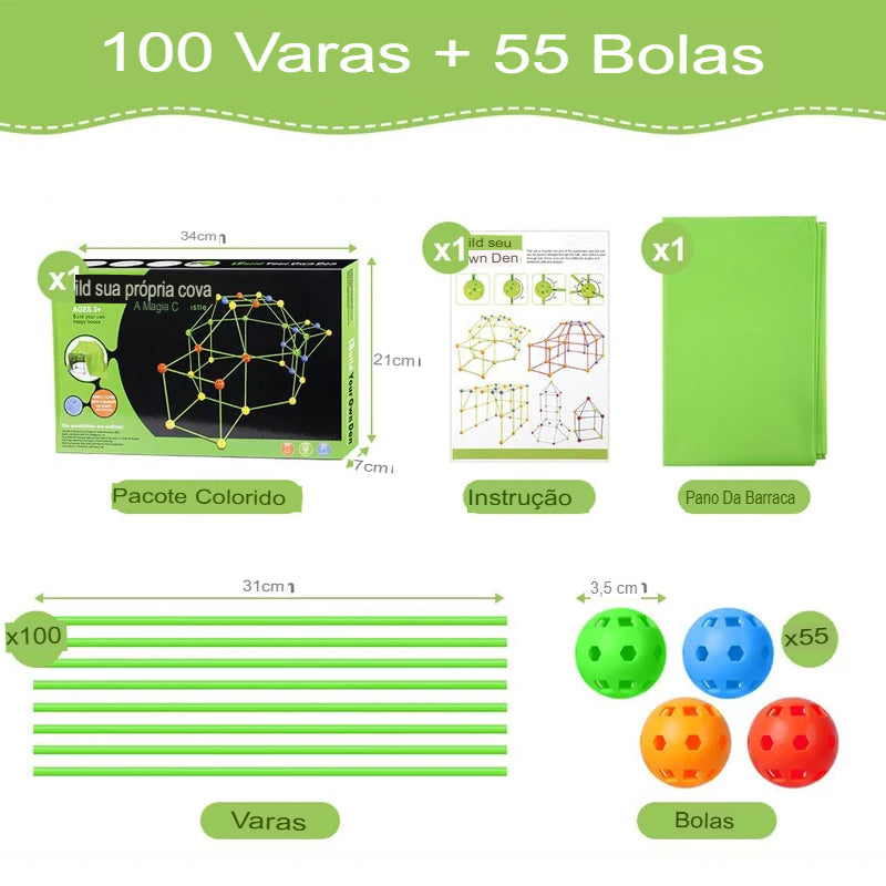 Smart Kids | KIT Construtor de Fortaleza + LONA DE BRINDE - Liberte a imaginação das crianças